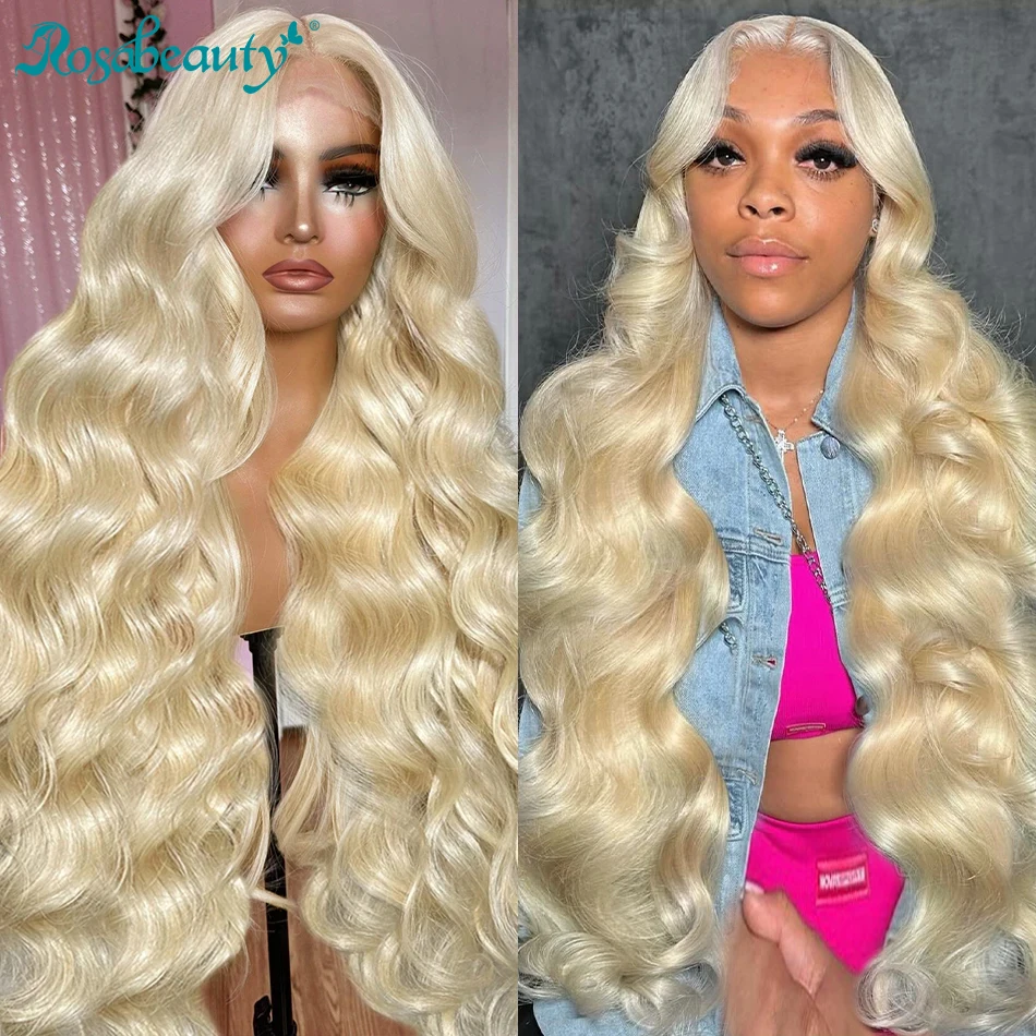 Blonde 30 40 Inch 250% 613 Body Wave 13x6 HD Transparent Lace Frontal Wigs Human Hair Brazilian 13x4 Lace Front Wigs For Women