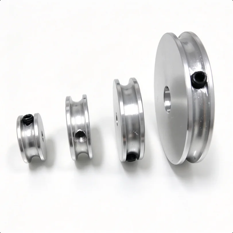 6mm Groove U-Groove Aluminum Pulley Single Groove O Belt Pulley with Set Screw OD20/30/40/50/60/80mm DC Motor Transmission Wheel