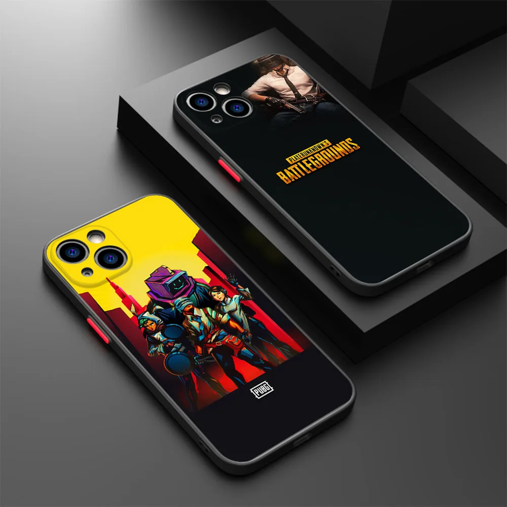 Phone Case For iPhone 15 Pro XS Max 14 7 8 6 6s Plus SE 11 12 13 Mini X XR PUBG Game Black Translucent Luxury Winner Cover