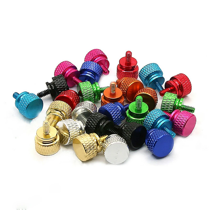 

10pcs UNC 6#-32*6 DIY Color Aluminum Knurled Thumb Screws 3.5mm Coarse Teeth For Chassis And Computer Cabinets