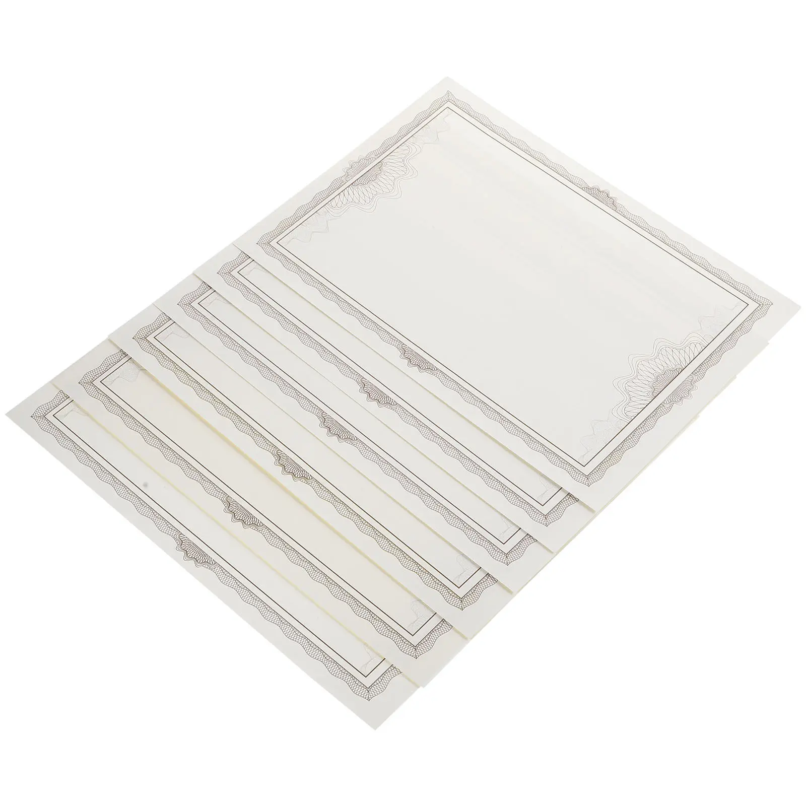 

6 Sheets Blank Certificate Papers Printable Writable Diploma Paper Rounded Corners Inner Paper for School Awards and