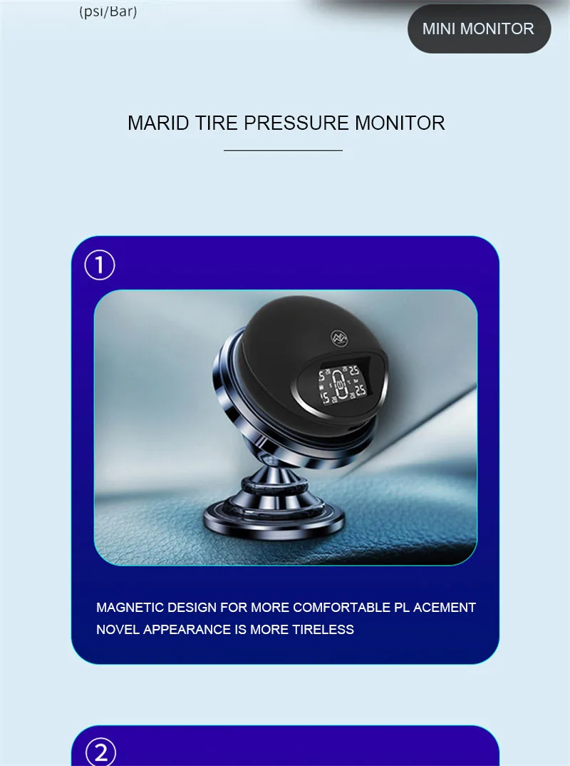 2022 New High quality tire pressure monitor is a universal external wireless tire pressure and tire temperature detection TPMS