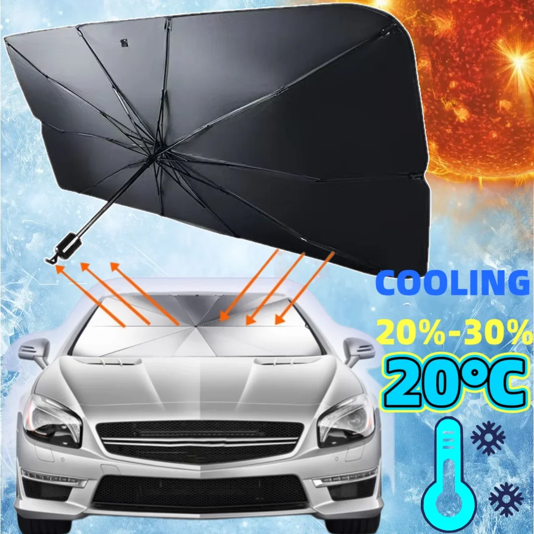 Auto-Sonnenschutz Windschutzscheiben-Regenschirm Faltbarer Frontscheiben-Sonnenschutz Wärmeisolierung Auto-Zubehör