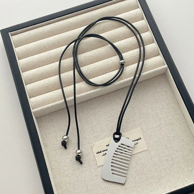 قلادة مشط عصرية للسيدات، سترة طويلة عصرية، إكسسوار متعدد الاستخدامات للفتيات