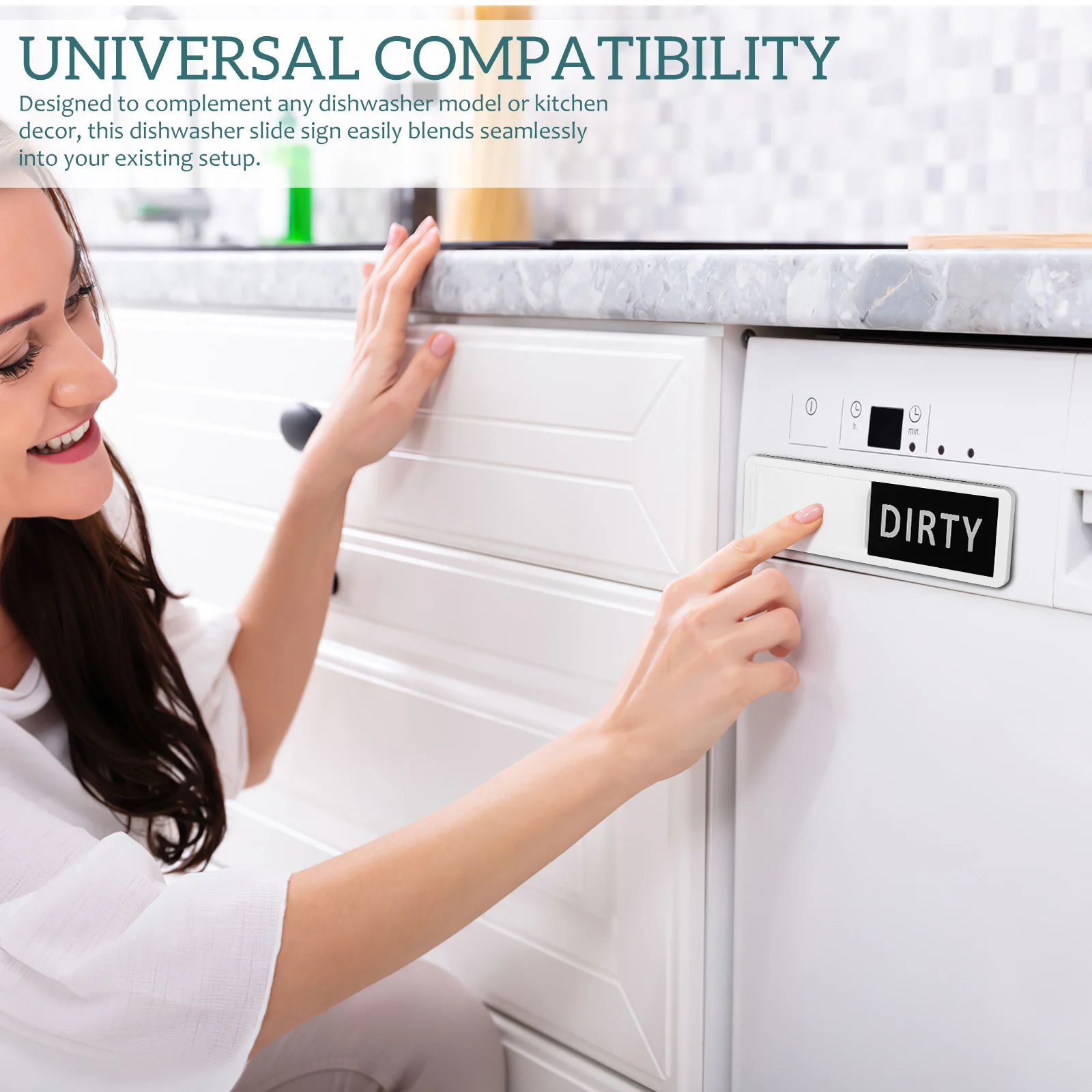 Dishwasher Magnet Clean Dirty Sign Magnetic Sliding Indicator Durable Acrylic Kitchen Dishwasher Accessory Clean Dirty Magnet