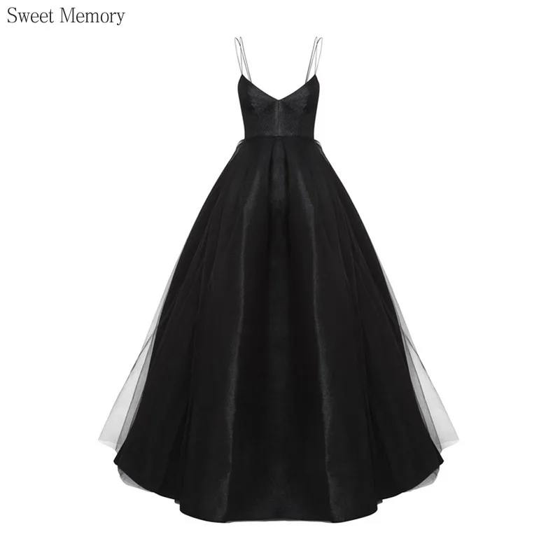 

N133 Girls Women Wedding Party Dress Black Clothes Sweet Memory Sexy Princess A-Line Gown Elegant Floor Length Evening Dresses