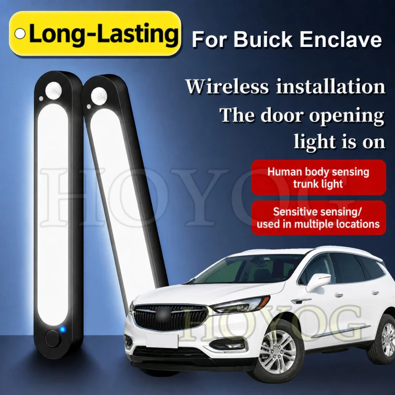 For Buick Enclave 2007-2026 Car Boot Light LED Lamp Motion Sensor Auto ON OFF Stick On Trunk Cargo Light SUV Interior Cabin