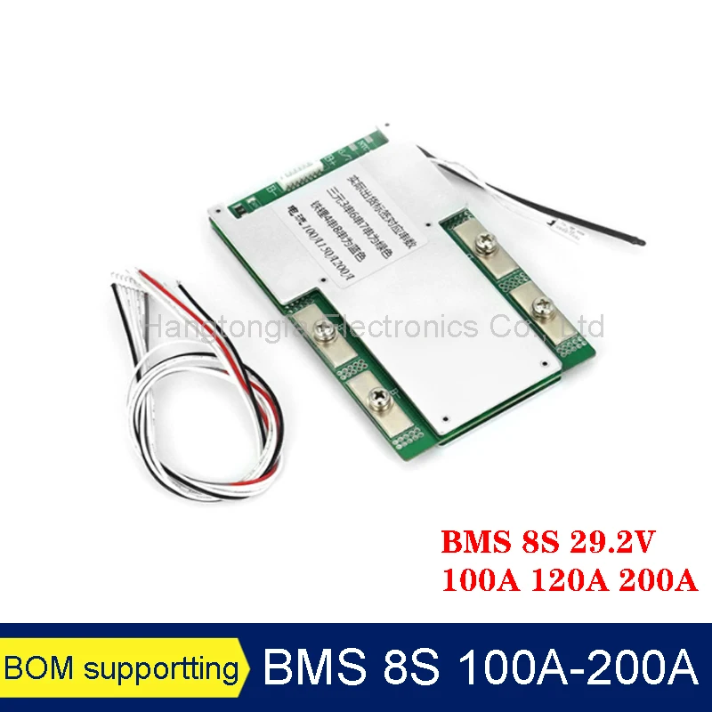 

BMS 8S 100A 150A 200A 29.2V LiFePO4 Battery Charge Board Equalizer NTC Temperature Protection Support LCD Voltmeter For Ebike