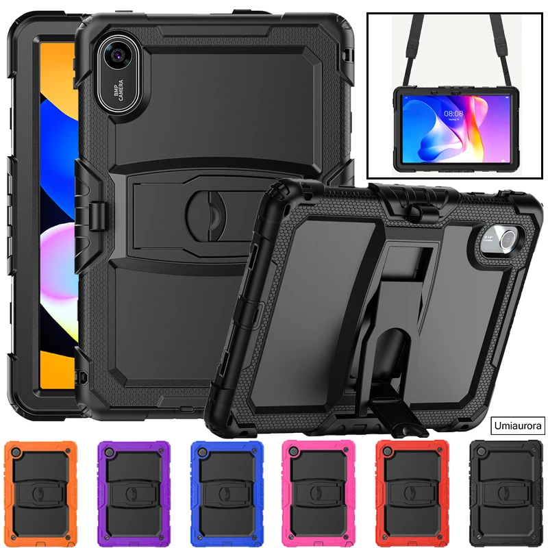 

For Xiaomi Redmi Pad 2 Pad2 11 inch 2025 Heavy Duty Rugged Tablet Case Shockproof Silicon PC Stand Shoulder Strap Cover Funda