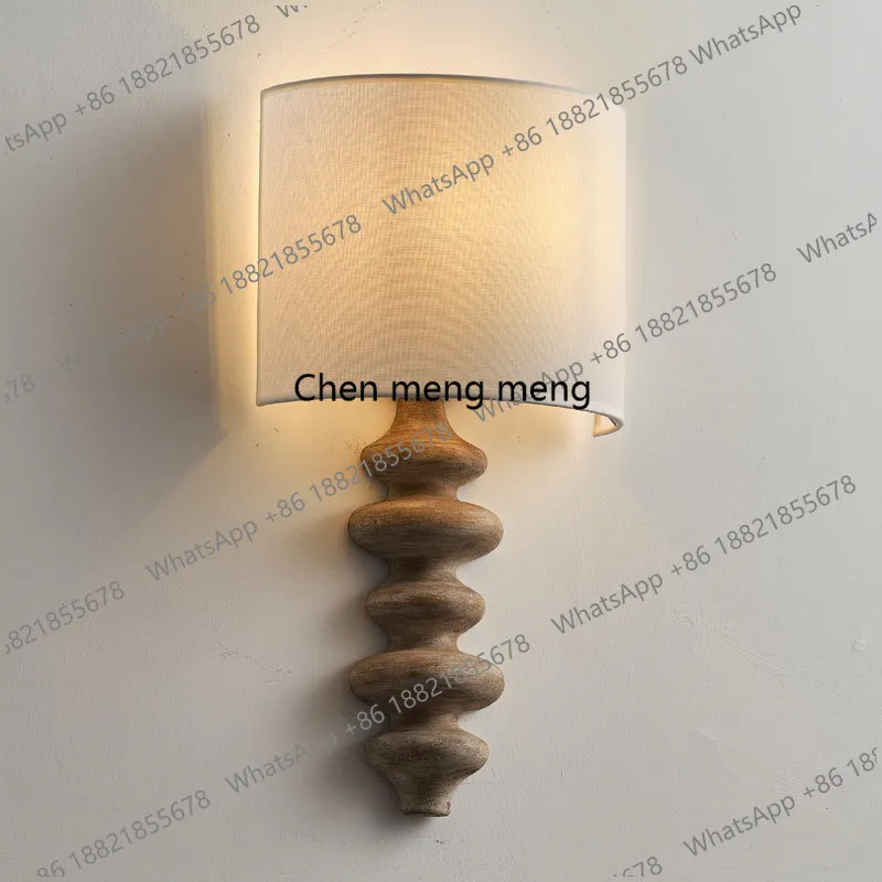 

Solid wood wall lamp American retro living room background wall wall lamp French medieval bedroom bedside lamp