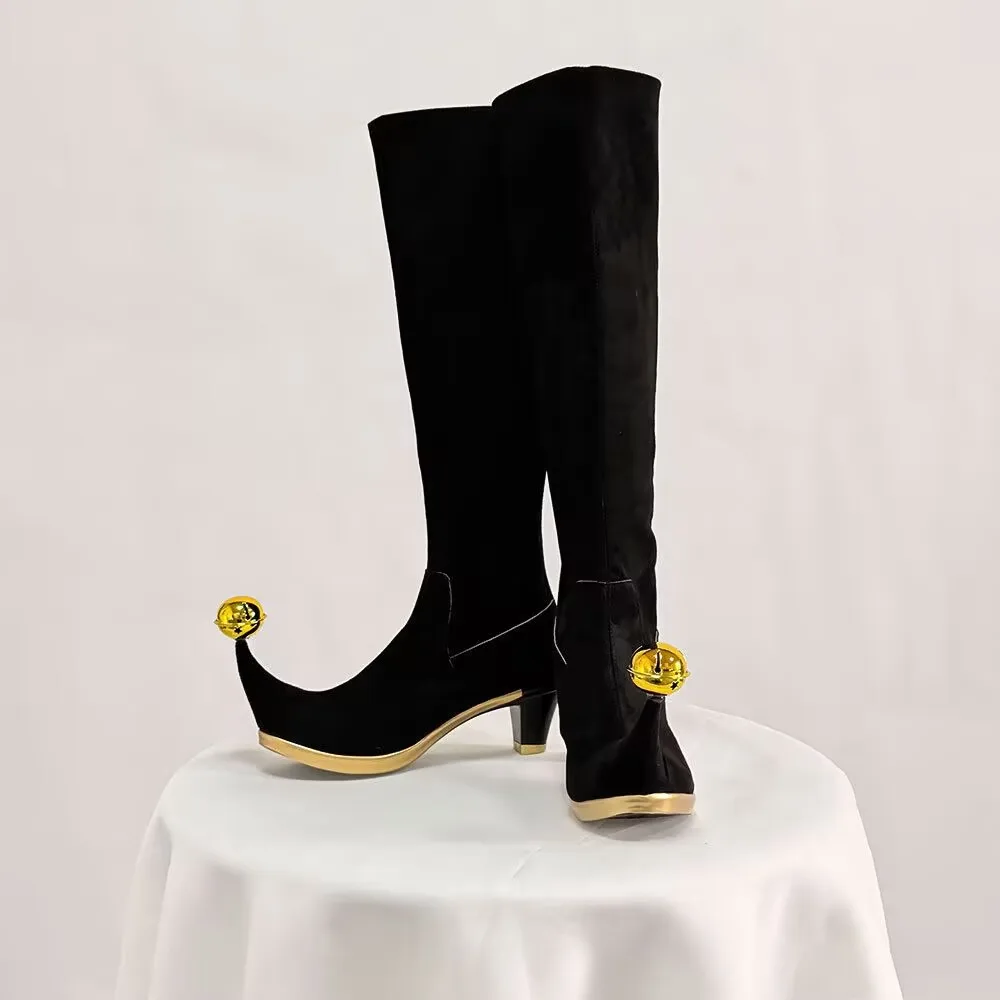 Anime The Freak Circus Jester Harlequin Pierrot Cosplay Schuhe Clown Schwarze High Heels Stiefel Halloween Karneval Kostüm Requisiten