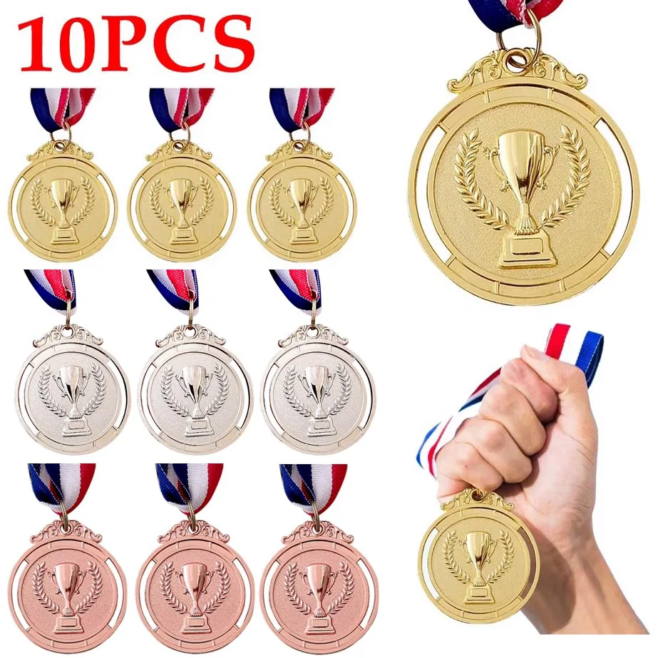 1/10 Uds. 2 pulgadas aleación de Zinc oro plata bronce premio medalla competencia ganador premios premio medalla recuerdo para niños adultos