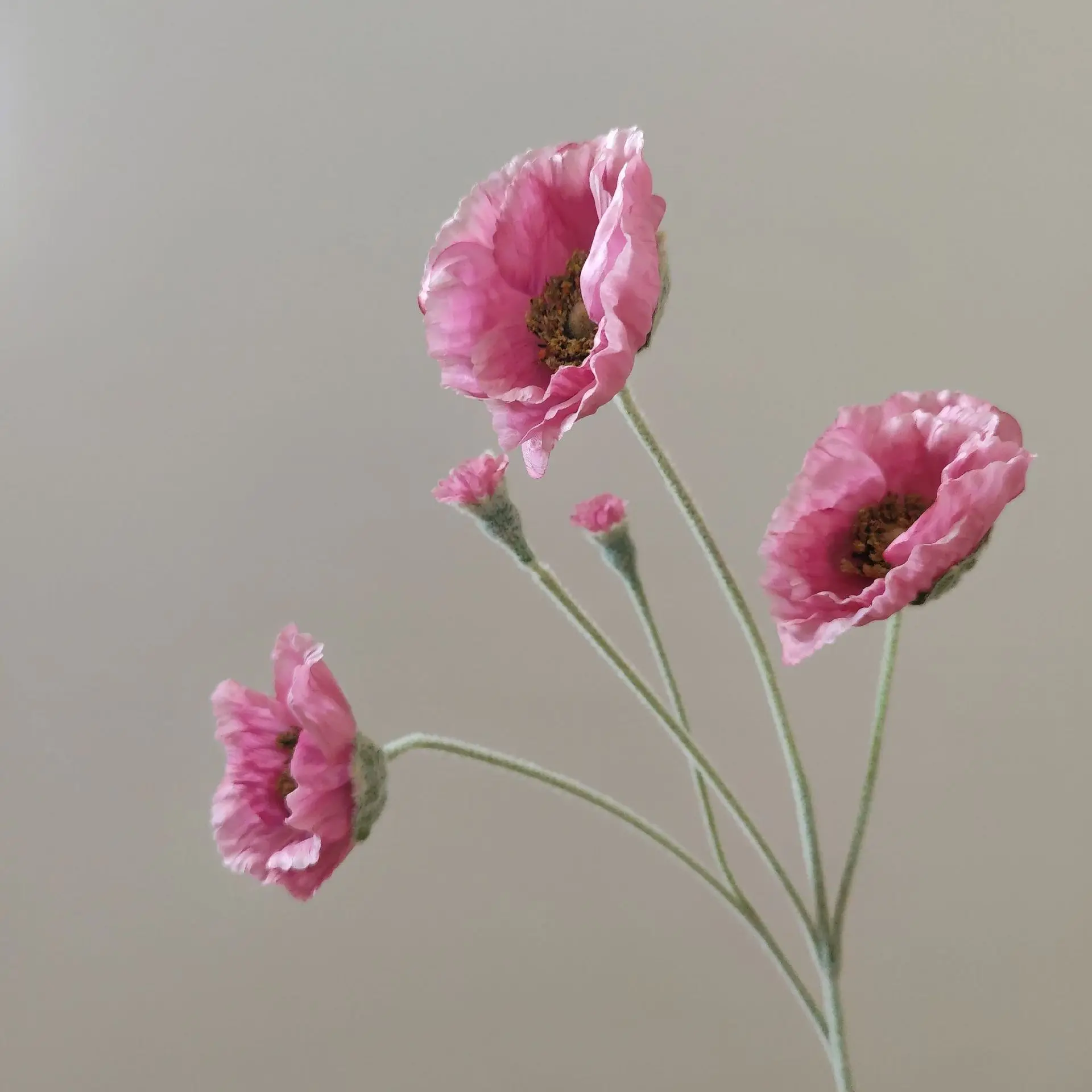 5 Stück künstliche beflockte Mohnblumen für Heimdekoration, Seidenmohn, Brautstrauß, Hochzeitsdekoration, Party, künstliche Blumenarrangements – Detail 32
