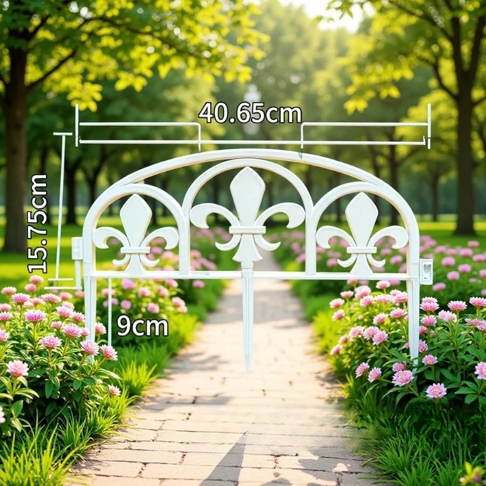 10 pcs PP plastic edging for garden borders lawn edges flower beds decorative fence panels weather resistant white black