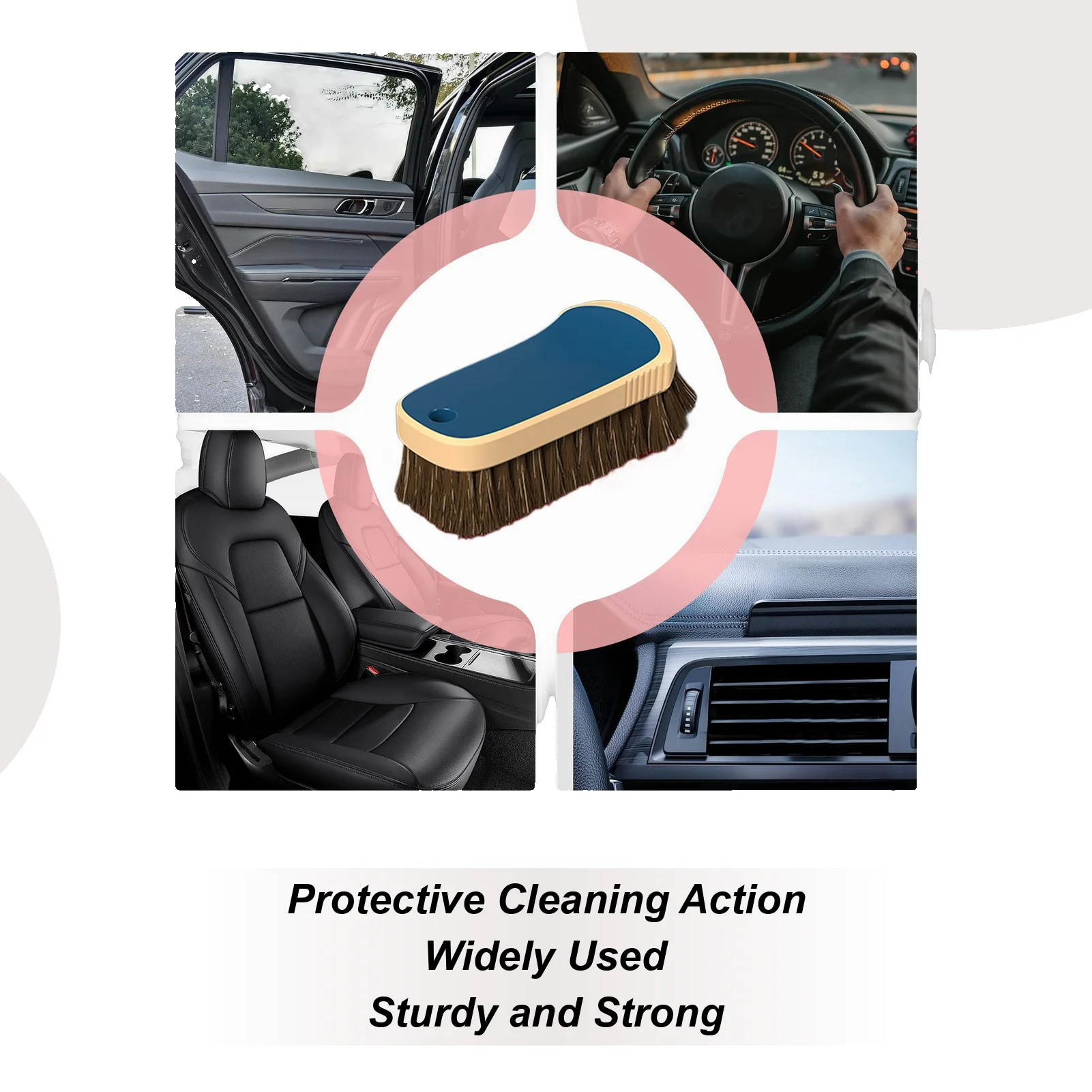 

Щетка для детализации автомобиля, щетина из конского волоса, тряпка для автомобилей, щетка для пыли салона автомобиля для владельцев автомобилей, седанов, грузовиков, внедорожников, автофургонов