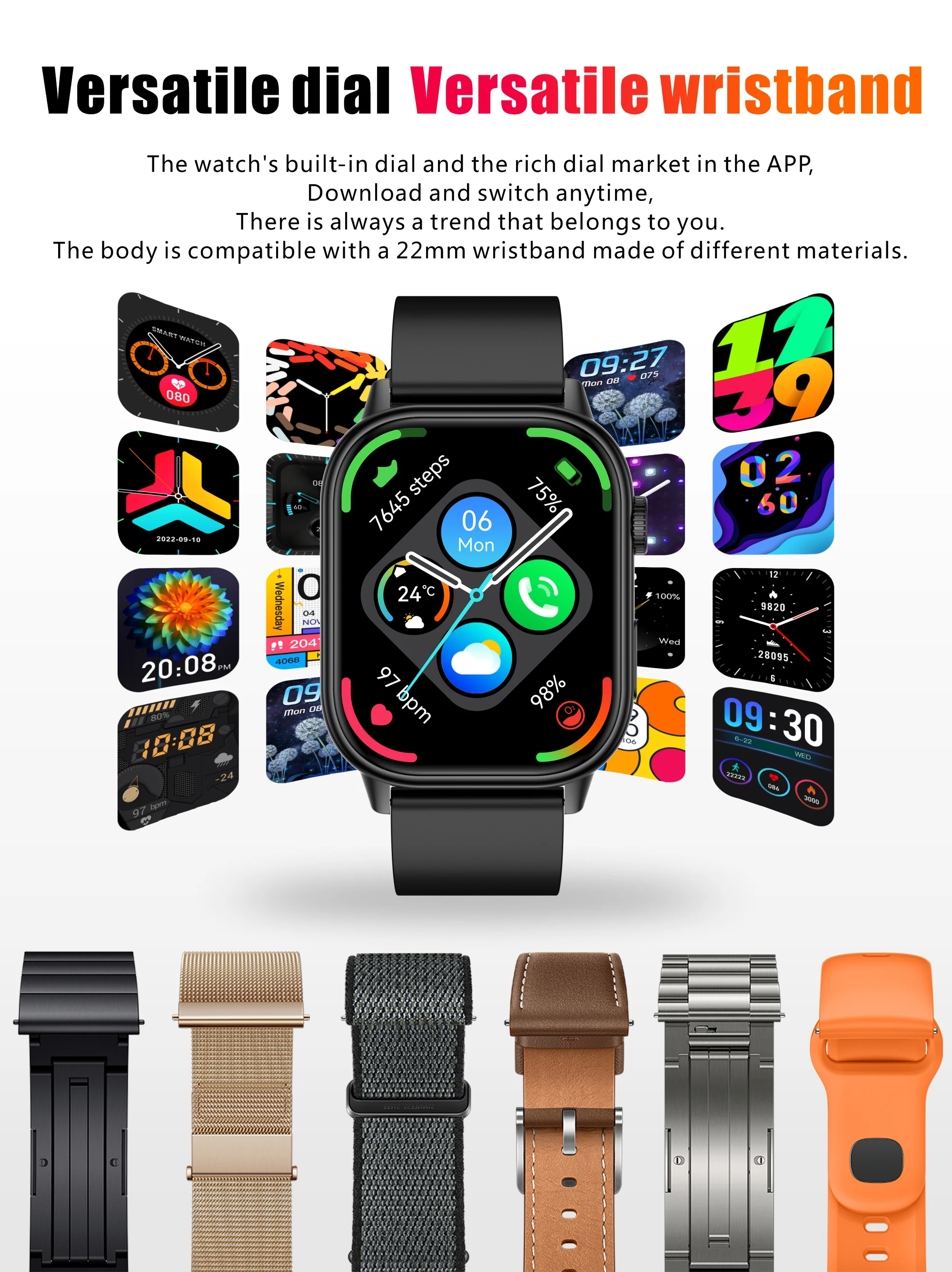 Neue Smartwatch mit integriertem GPS für Sport, Fitness und Pilates, Damenmode, präzise Positionsbestimmung, 5ATM wasserdicht, Bluetooth-Anruf-Armband – Detail 16
