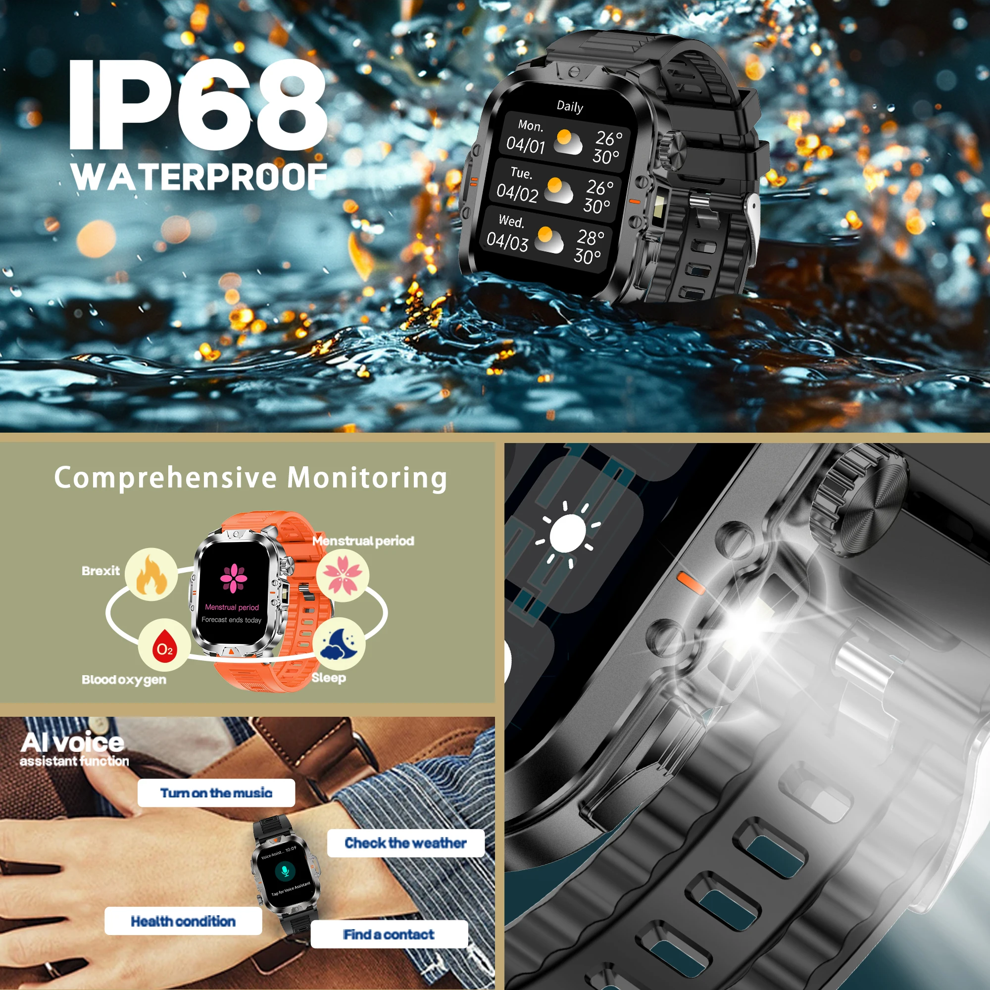 Wonlex-男性用コネクテッドウォッチv17z3D,ダイナミックダイヤル,2.01インチディスプレイ,100以上のスポーツモード,Bluetooth通話,200以上の顔,新しい