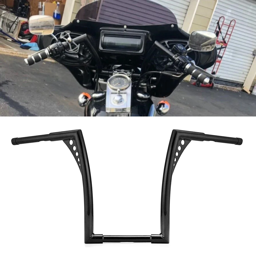 

Wsen Gloss Black 10" Ape Hangers Handlebar 1-1/4" For Harley Dyna Softail Sportster XL 883 1200 ＆ Touring Road Glide / Road King