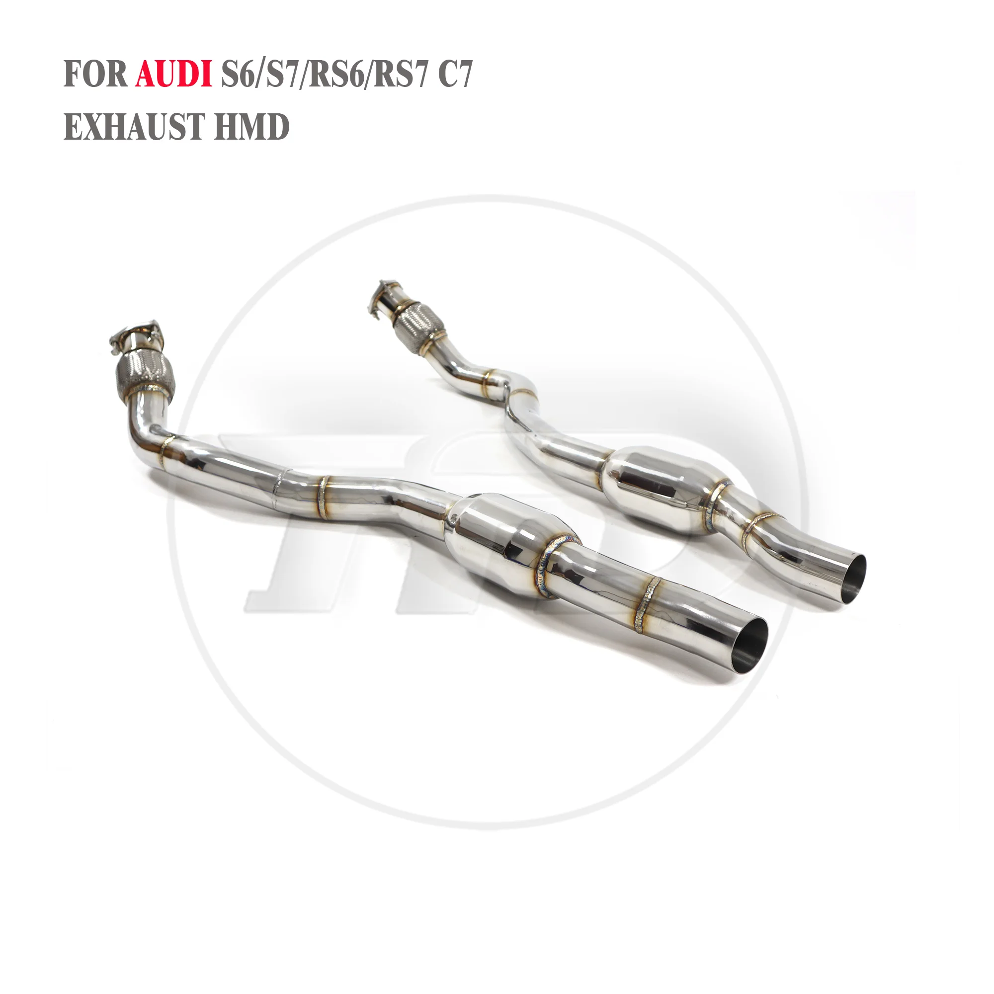 

HMD Exhaust System Second Pipe for Audi S6 S7 RS6 RS7 C7 4.0T 2013-2018 Front Tube With Resonator