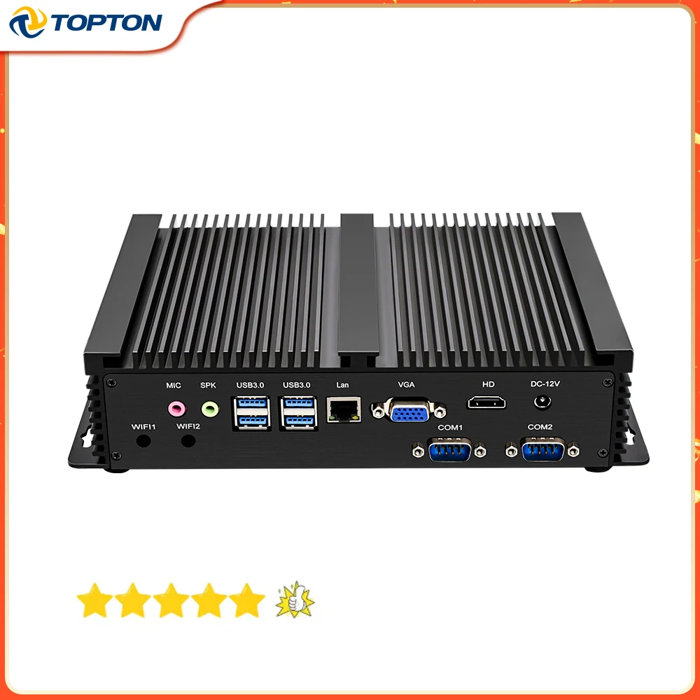 Industrial Computer Intel i7-1165G7 i5-1135G7 Fanless Mini PC System Barebone 2xDDR4 Ram Slot HDMI VGA 7*USB WiFi Metal Case