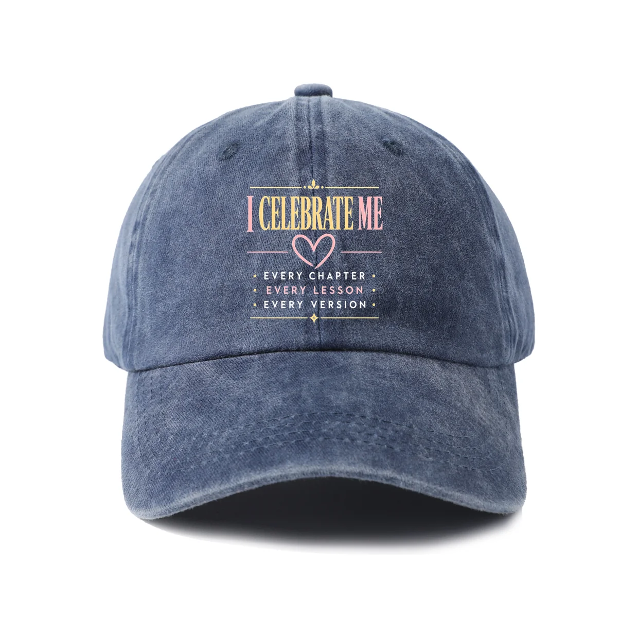 Retro Typography Graphic Baseball Cap, Vintage Washed Adjustable Unisex Dad Hat, Streetwear Gift