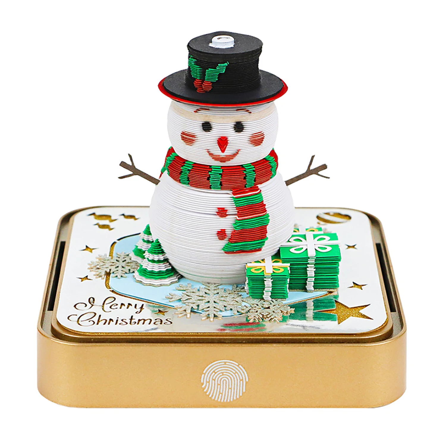 Time Piece Paper Crafts 2027 Desk Calendar With LED 3D Tear-away Calendar Christmas Snowman Art Memo