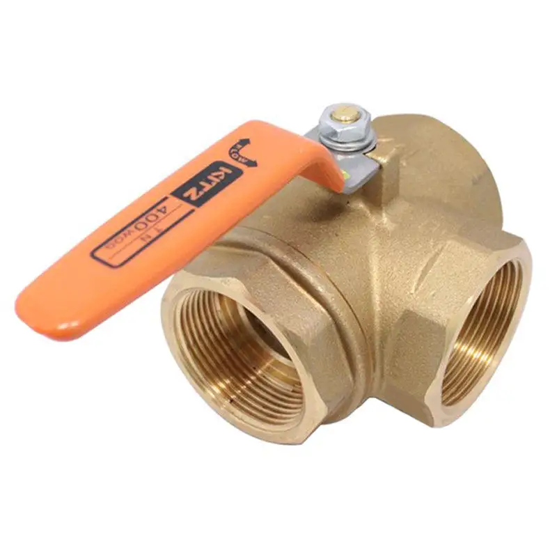 TN400 brass three-way wire ball valve Kaizi copper ball valve 4 points 6 points L-type three-way ball valve