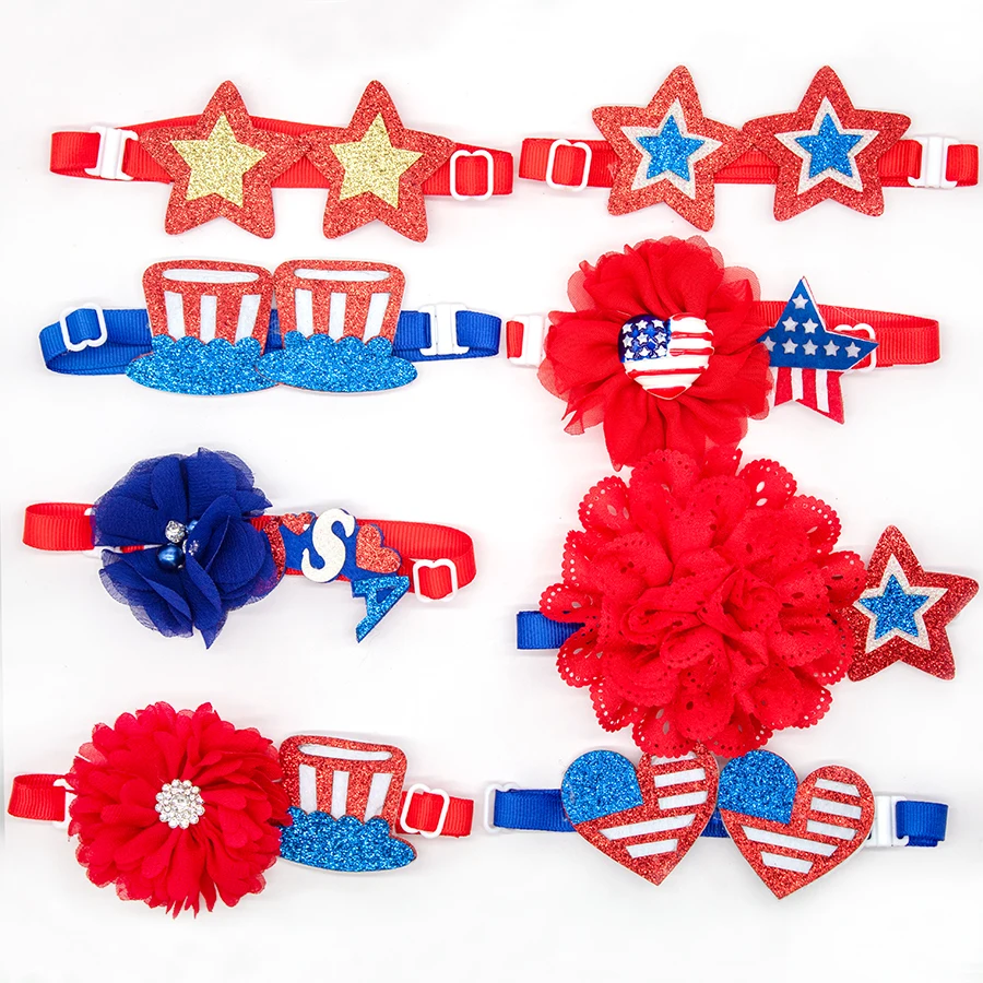 60/120PCS 4th of July Decorations 2022 NEW Dog Bow Tie Dog Accessories for Small Dogs Supplies Pets Free Shipping