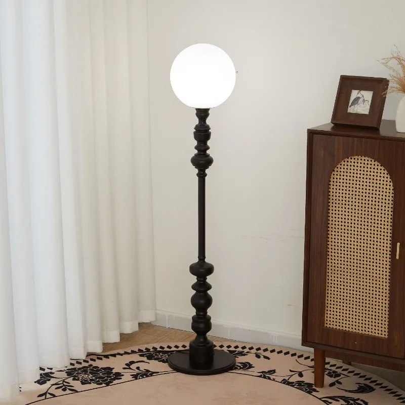 Mid Century Roman Column Floor Lamp Living Room Sofa French Vintage Bedroom Artistic Atmosphere LED Home Decor Standing Light