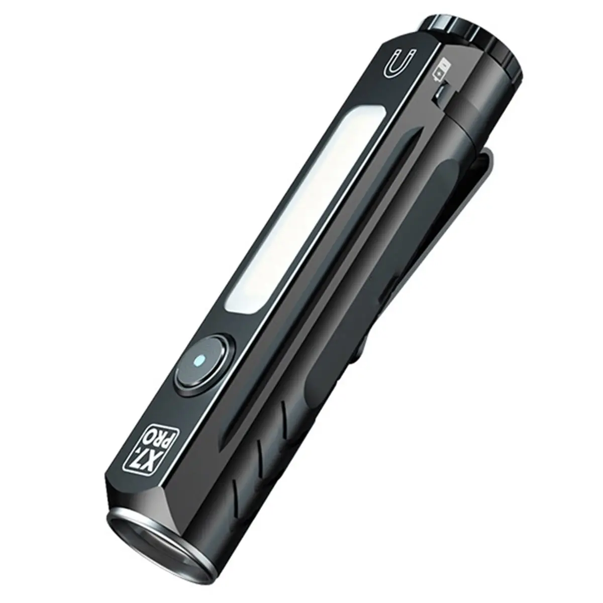 AA19 Powerful LED Flashlight Magnetic Rechargeable Portable Lantern Hand Lamp for Camping Hiking Emergen