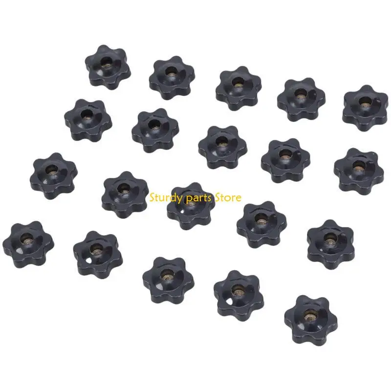 97QC 20pcs Bentuk bintang Knurled Clamping Srupt-on Handle Clamping Knob Grip
