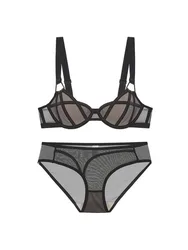 French Underwear Women Gather Small Breasts and Thin Autumn and Winter Belts, Sexy Bra Set, Anti-sagging Adjusted Pink Bra.