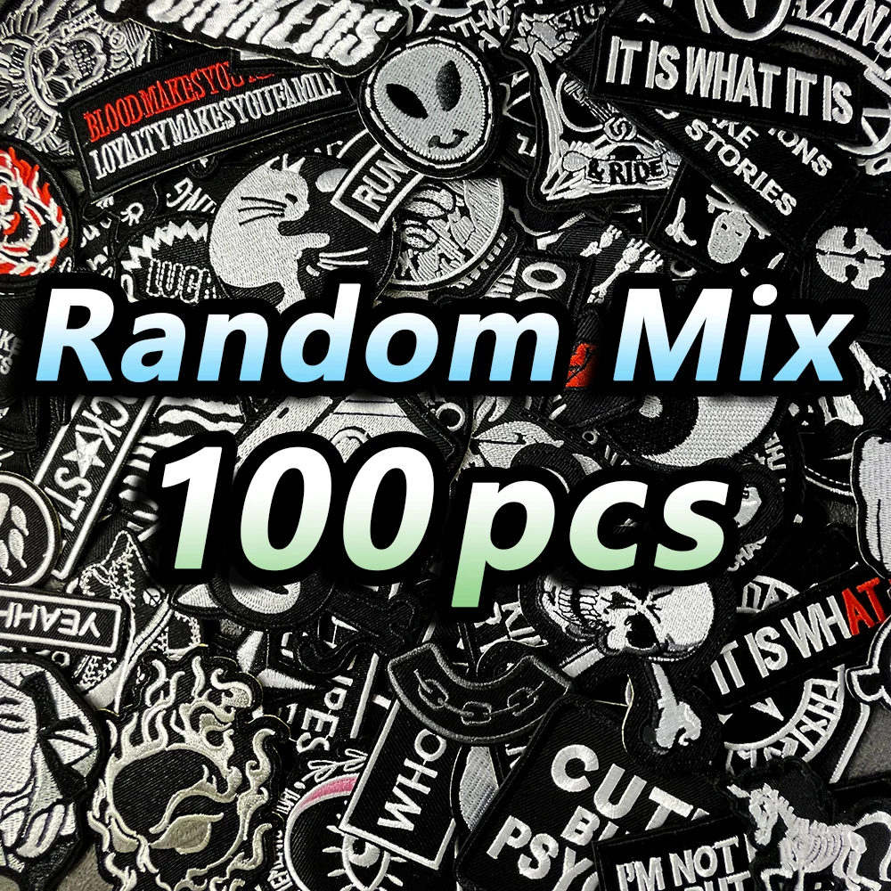 100pcs-lot-random-mix-black-iron-on-patches-embroidery-applique-clothing-decorative-fabric-decoration-apparel-sewing-supplies