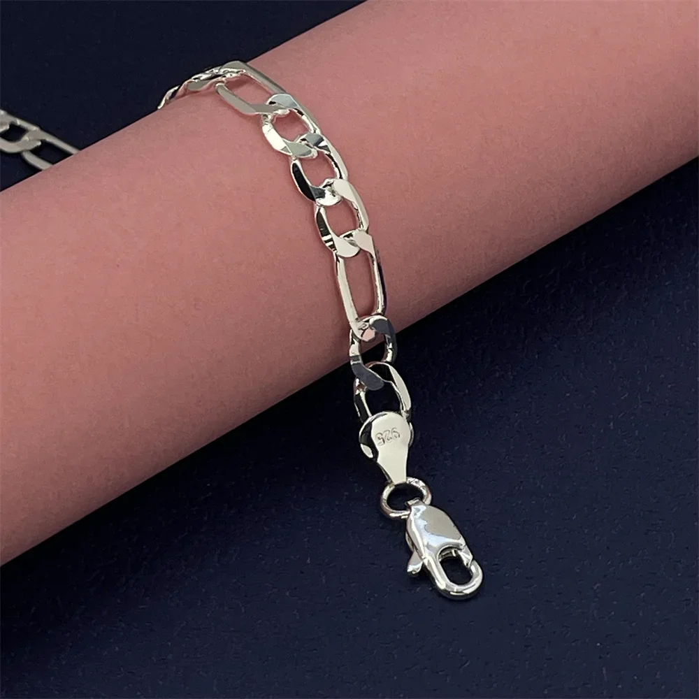 6MM 3:1 925 Sterling Silver Bracelet Ferrero ladies classic Fashion party Jewelry gift