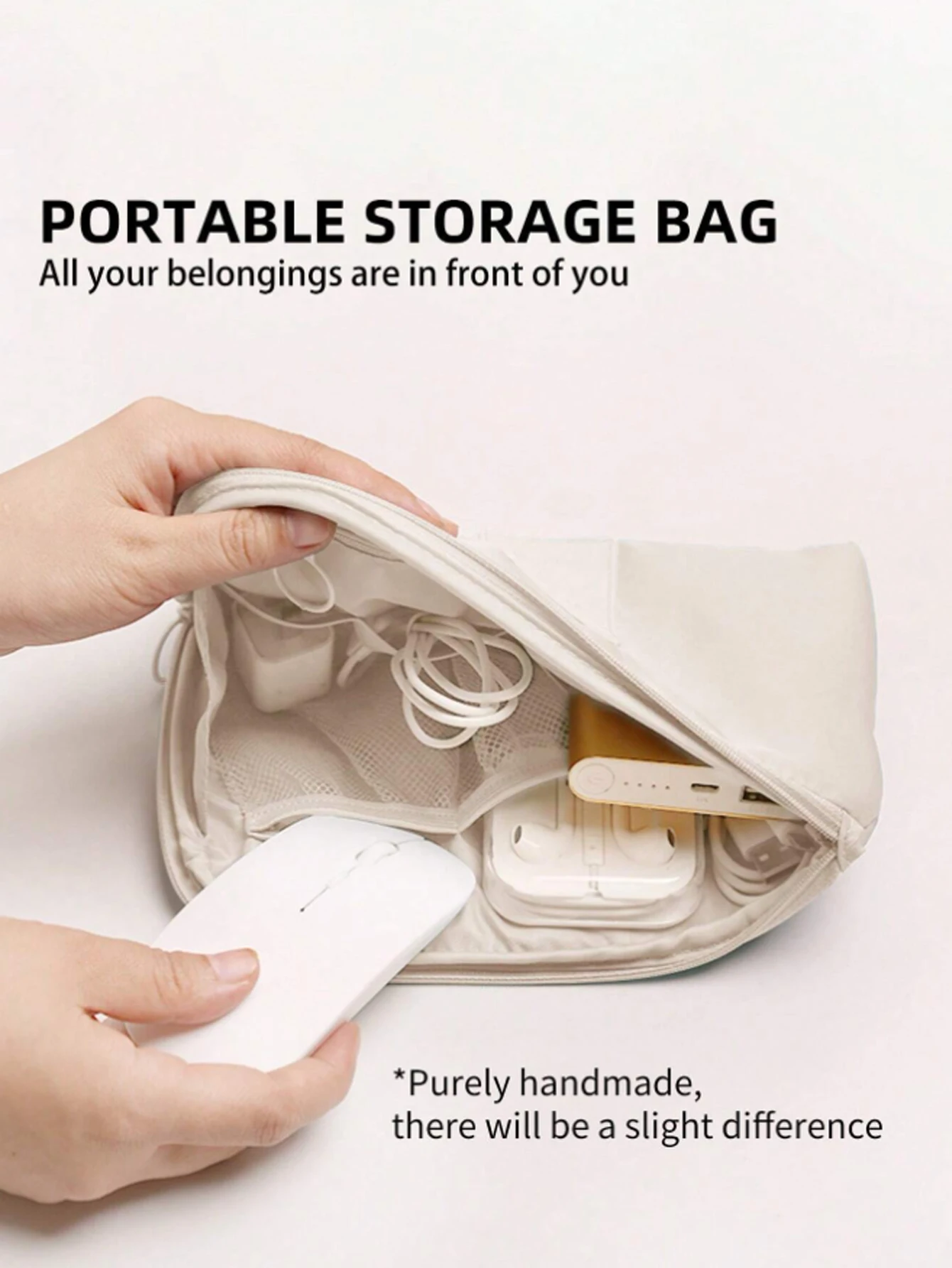 NEW Simple Cosmetic Bag Portable Multi-function Data Cable Storage Bag Travel Mobile Digital Devices USB Line Earphone Organizer