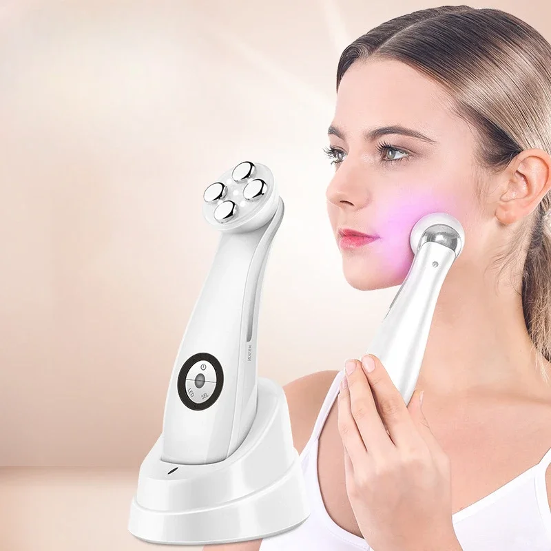 Facial Lifting and Smoothing Massage Device with EMS Microcurrent and RF Technology Skin Tightening Massager