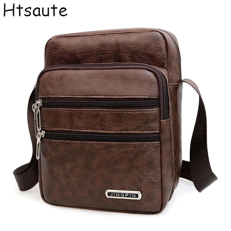 

Casual Men's Shoulder Bags PU Leather Handbag Men Travel Sling Bag Large Capacitry Men's Messenger Bags mochila Clutch