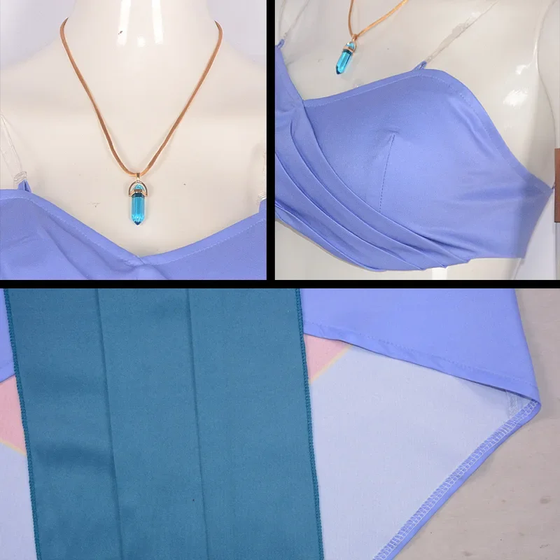 FC6Sexy princesa Kida Cosplay disfraz de fiesta mujeres adultas vestido azul trajes niñas carnaval vestido Sexy elegante Halloween Cosplay @ FC8!