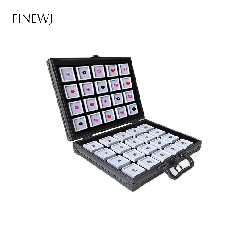 Gems Jewelry Trunk Travel Carrying Gemstone Display Box Aluminum Case Loose Stones Storage Container Collection Diamond Holder