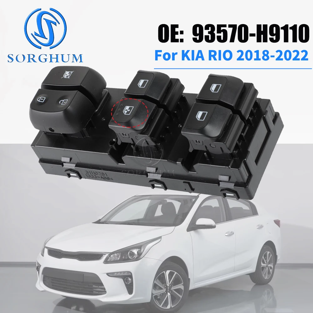 Electric Power Master Window Switch Glass Lifter Control Button For Kia Rio 2018 2019 2020 2021 2022 93570H9150 93570H9110