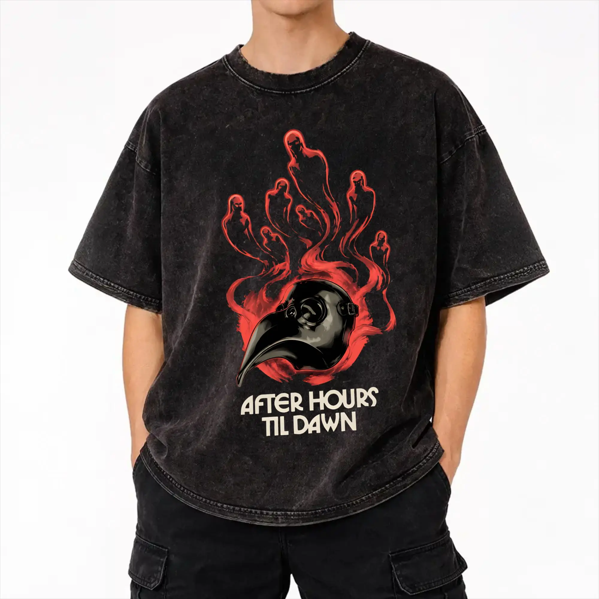 Harajuku Washed Shirts After Hours Til Dawn 2026 xo the weeknds Accessories Retro T Shirt High Street  Streetwear Short Sleeve