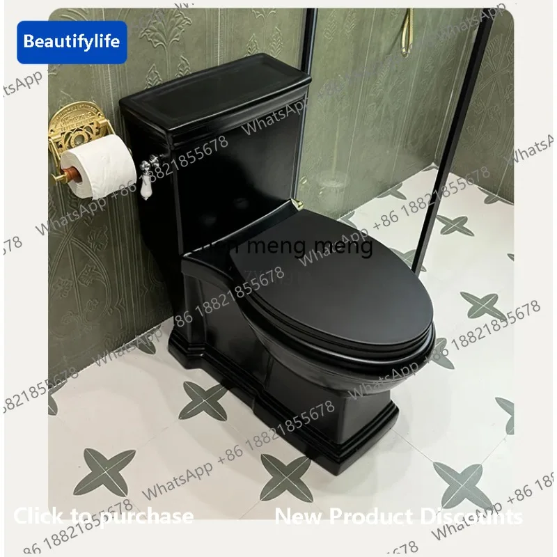 

M183 European retro toilet American home toilet siphon black classical toilet integrated