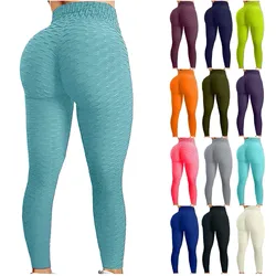 2024 Famous Tiktok Leggings Women'S Bubble Hip Lifting Exercise Fitness Running High Waist Yoga Pants Yoga Pants Tight Pants