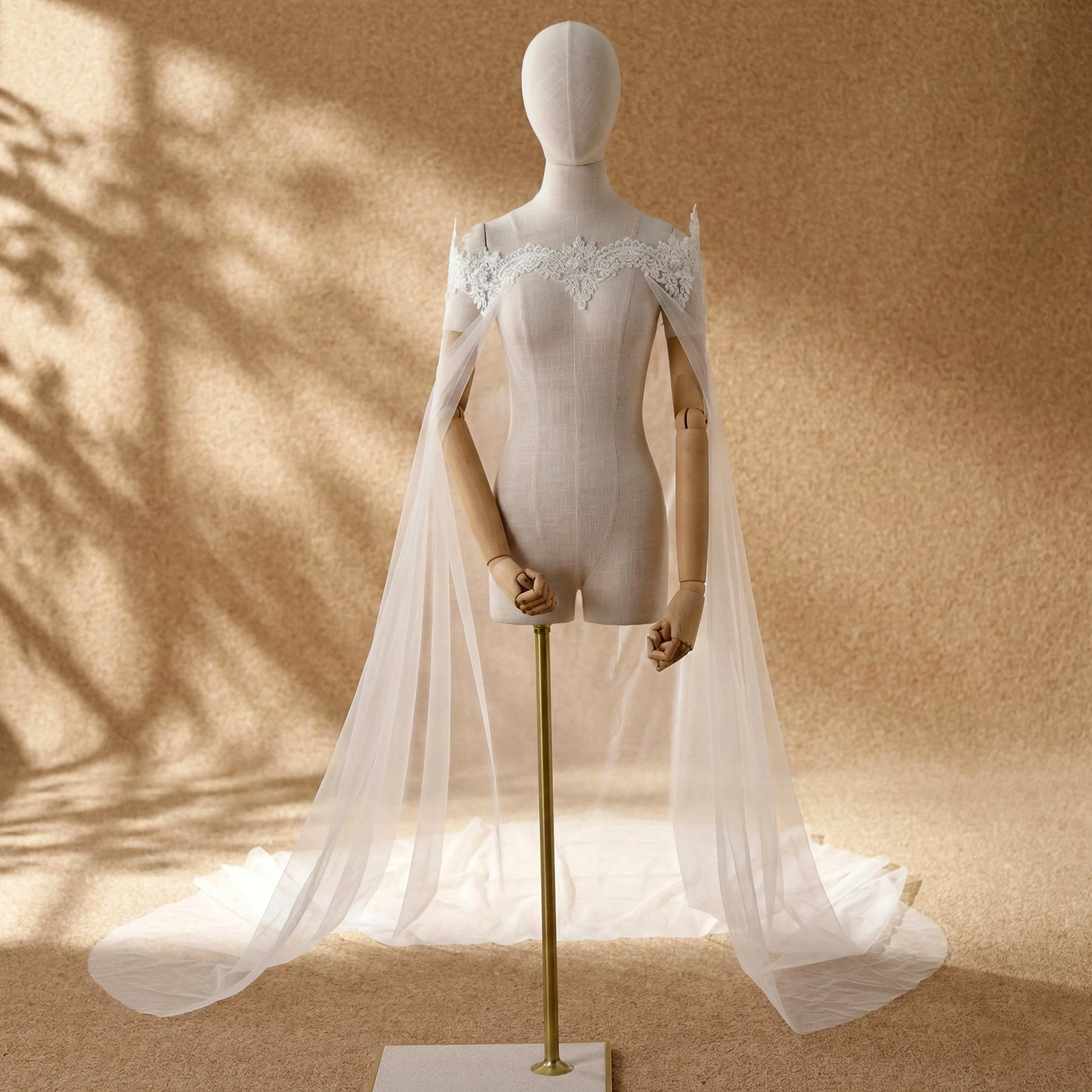 TOPQUEEN G36 Braut Schal Sexy Reverse Dekoration Mantel Spitze Stickerei Für Reverse Hochzeit Kleid Hochzeit Cape Schleier Anpassbare – Detail 4