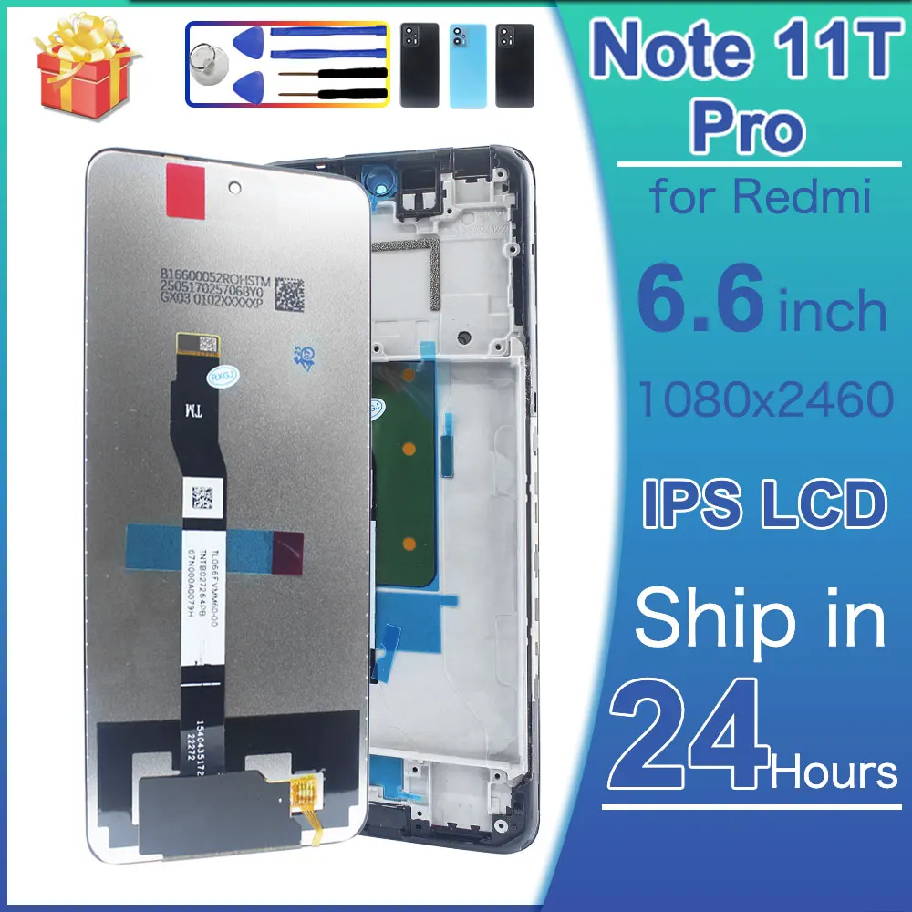 New LCD for Redmi Note 11T Pro LCD Display Touch Screen Digitizer Assembly for Redmi Note 11T Pro 22041216C Phone LCD Screen