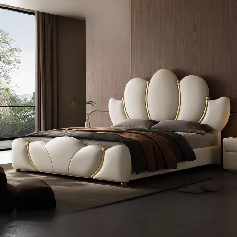 

Двуспальная кровать для одного человека, свадебный дизайн принцессы, изголовья для гостиной, роскошная спальня, эстетика, необычная модная мебель Muebles