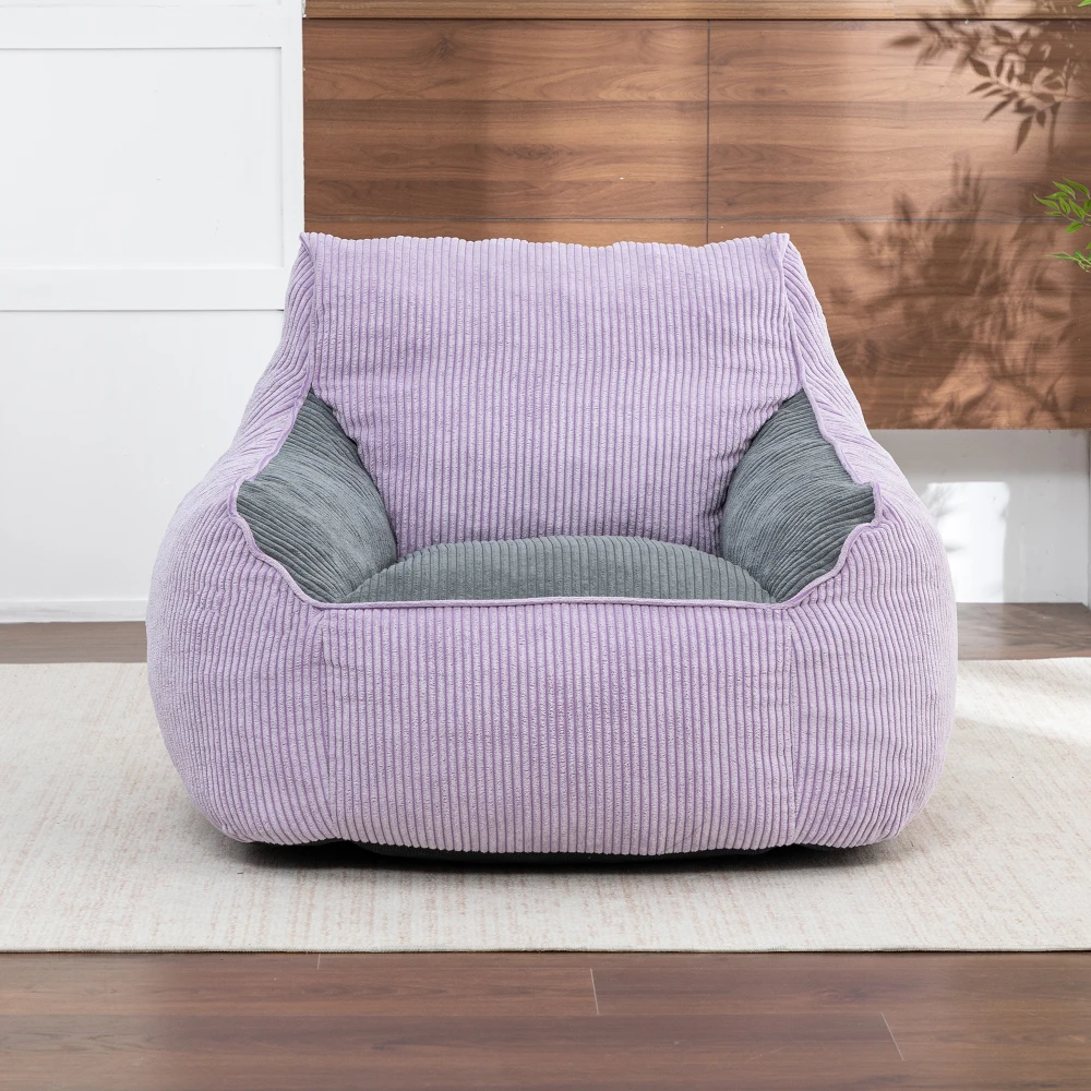 Giant Bean Bag Chair Sofa for Adults Teens, Comfy Corduroy Large Bean Bag Chairs with Armrests for Bedroom Living Room, Adult BeanBag Lazy Sofa Couch Chairs with Filler Included