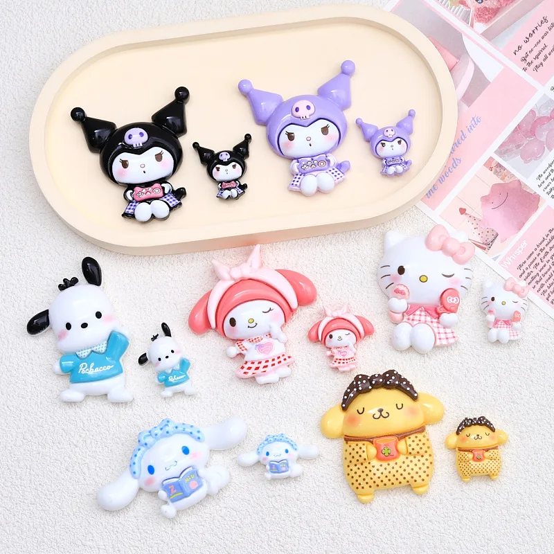 Sanrio-Accesorios de resina kawaii para manualidades, adornos de álbumes de recortes, 5 piezas