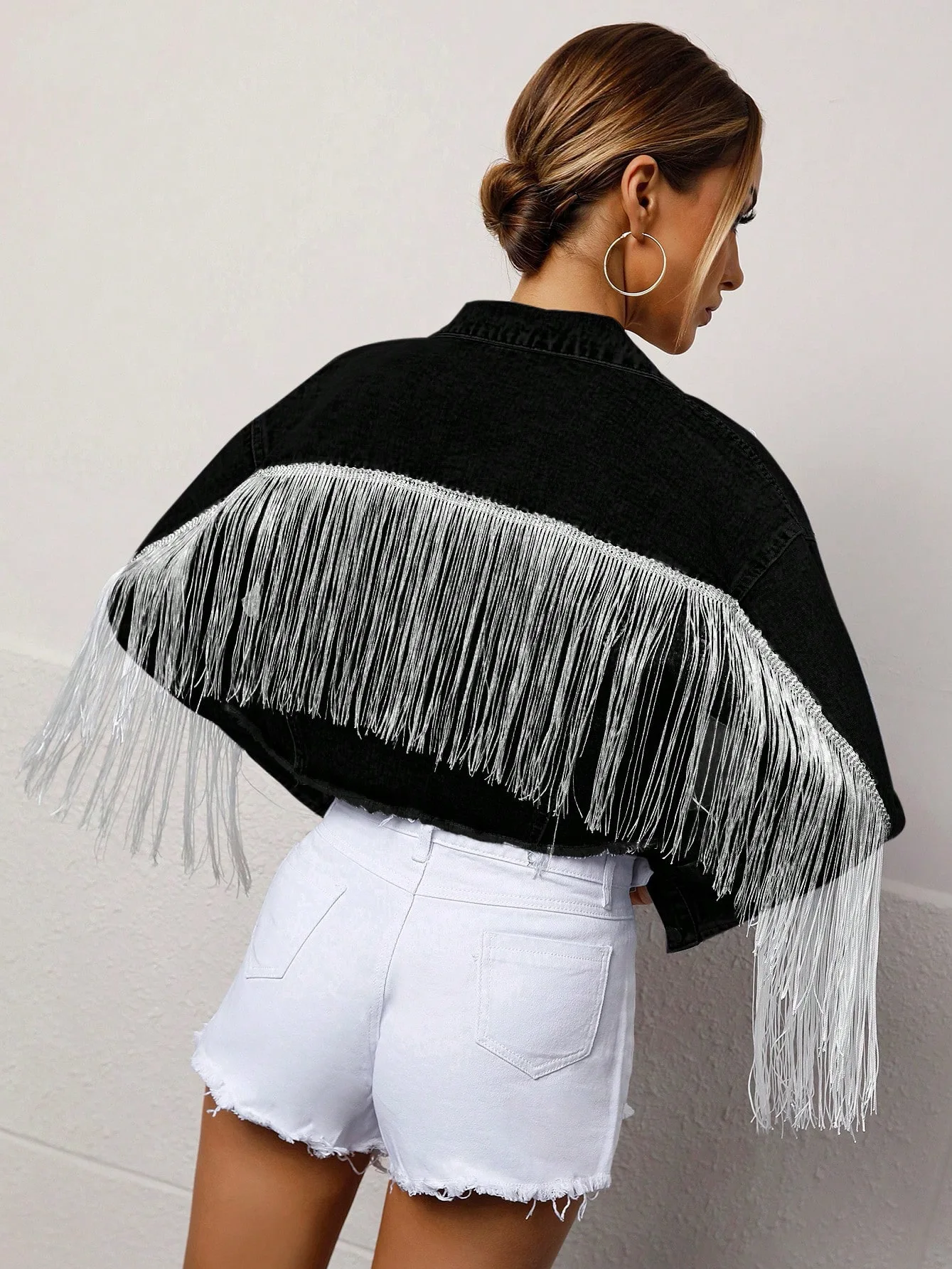 Summer Trend Women's Fringe Denim Jacket Casual Elegant Fashion Coat 2026