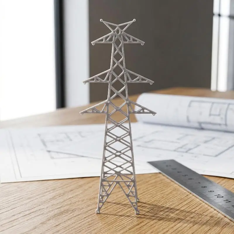 Mini Model Electric Power Tower 1:100/1:150 ABS High Voltage Tower Modeling Railway Train Sand Table Scene Layout Assembly Toys view 6